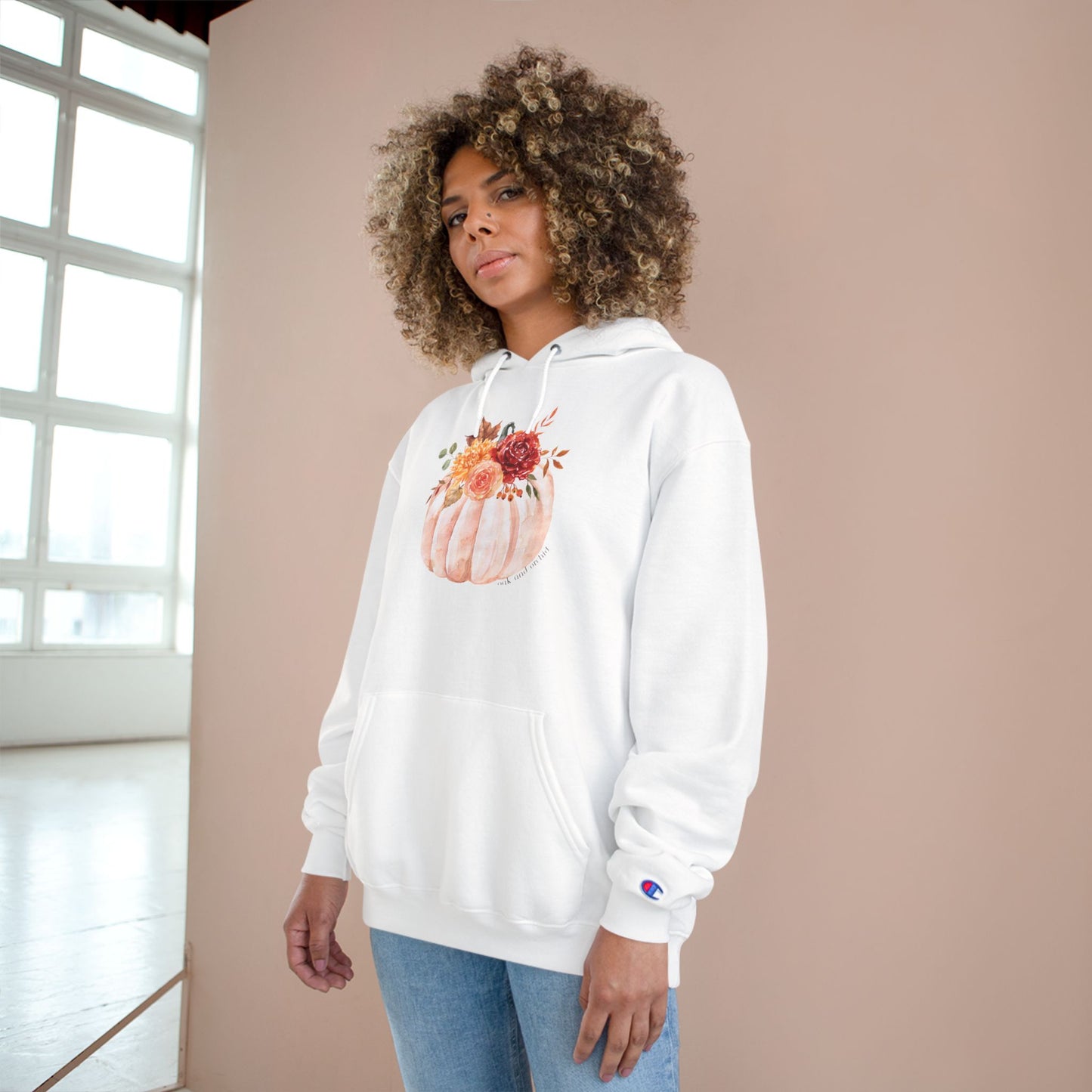 Autumn Floral Pumpkin Hoodie, Cozy Fall Sweatshirt, Cute Gift for Her, Perfect for Halloween, Thanksgiving, Everyday Wear