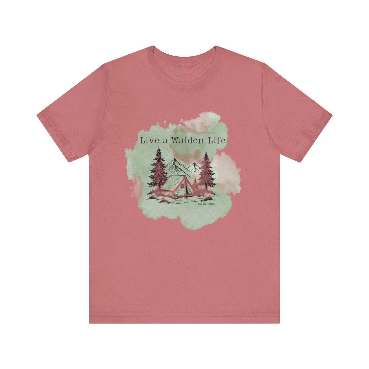 Summer 2025 - Orchard Bloom - Jersey Tee - Live a Walden Life, Nature Lover Shirt, Camping Tee, Adventure Apparel, Eco-Friendly Gift