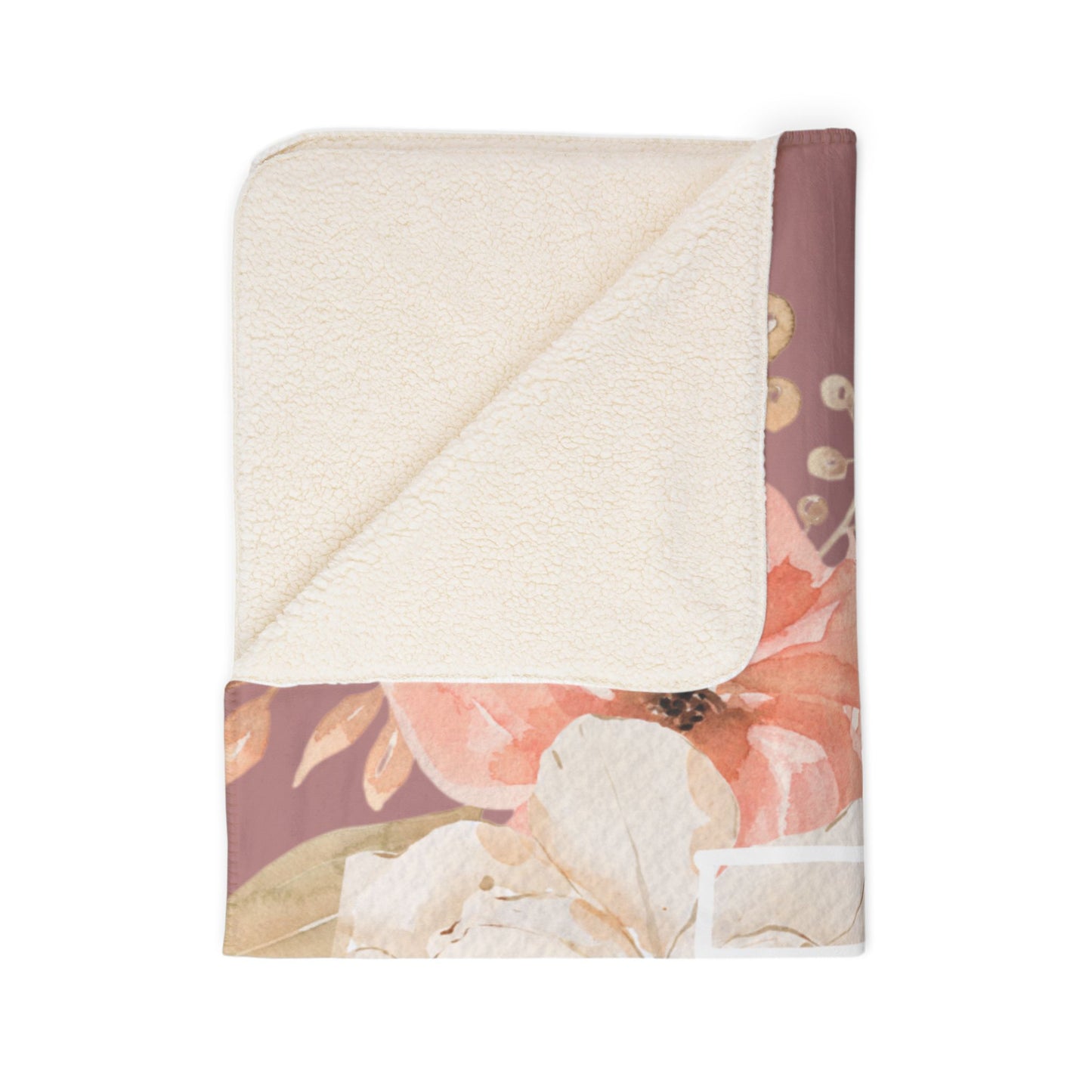 Fields of Mercy - Floral Cross Fleece Sherpa Blanket - Cozy Christian Decor