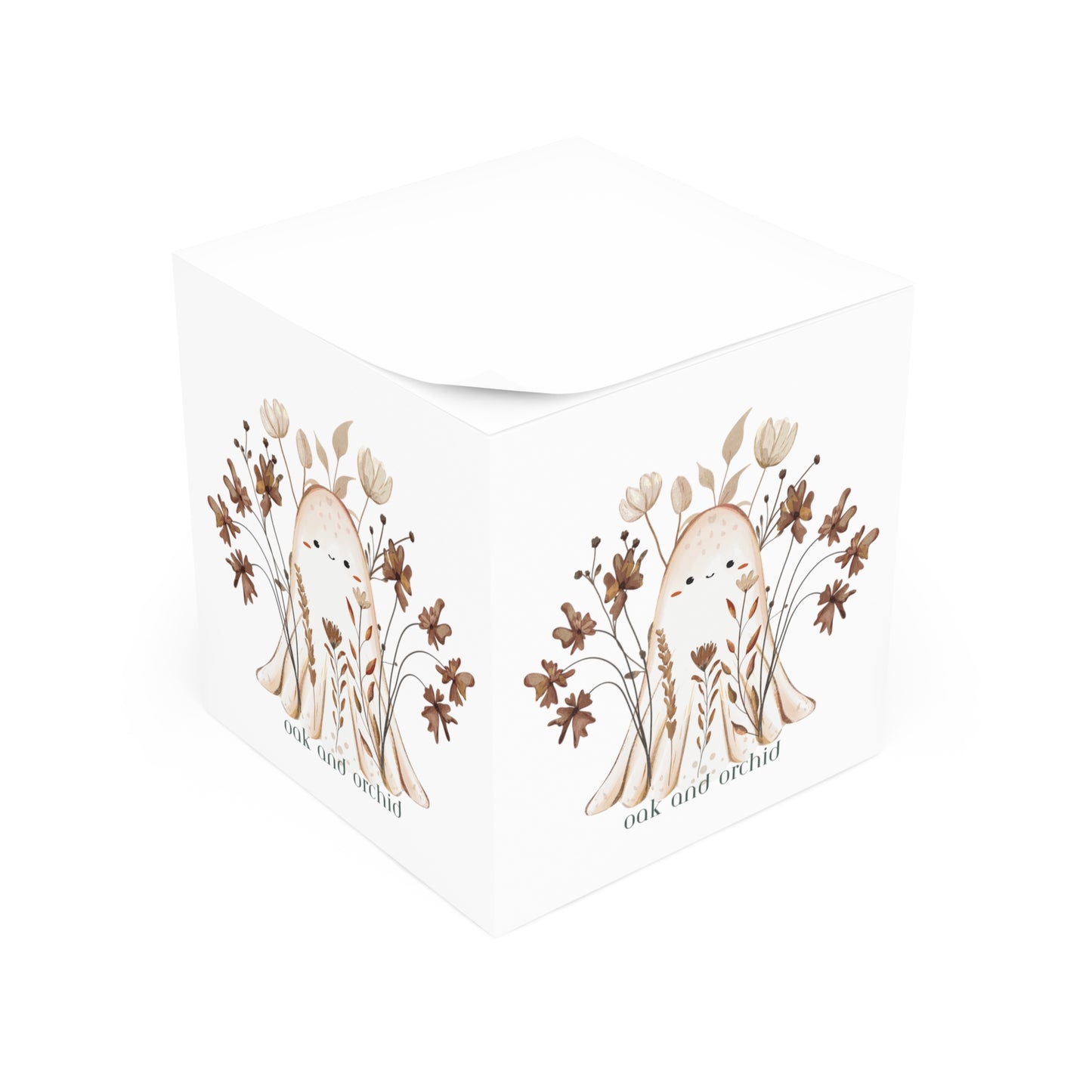 Floral Note Cube, Cute Desk Decor, Office Organization, Gift for Writers, Planner Accessory, Home Office Decor, Stationery
