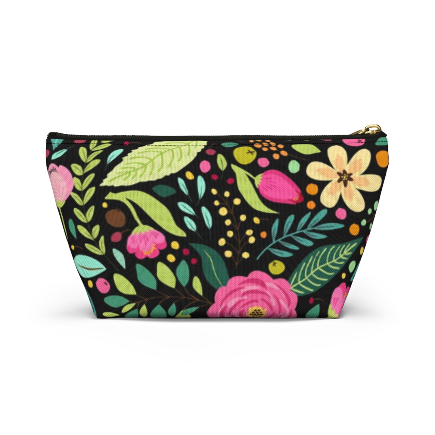 Sugar Petals - Floral Accessory Pouch, Cosmetic Bag, Makeup Organizer, Gift for Her, Travel Essentials, Oak and Orchid Design