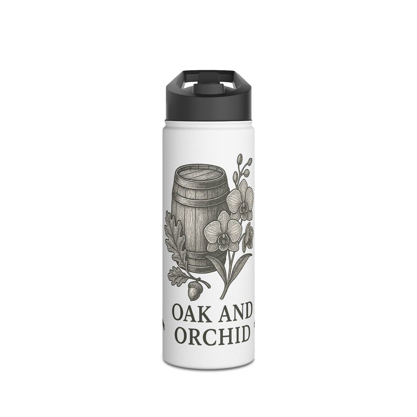 Eco-Friendly Stainless Steel Water Bottle - Oak and Orchid Design