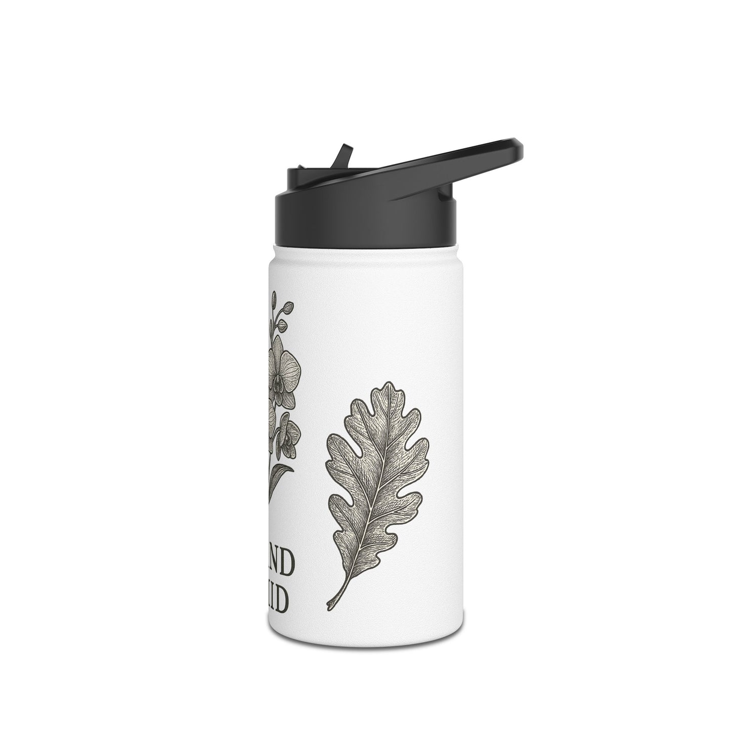 Eco-Friendly Stainless Steel Water Bottle - Oak and Orchid Design