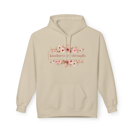 Meadow Musings - . Kindness is Strength Floral Hoodie - Midweight Fleece