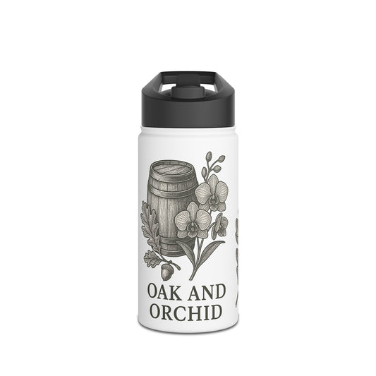 Eco-Friendly Stainless Steel Water Bottle - Oak and Orchid Design