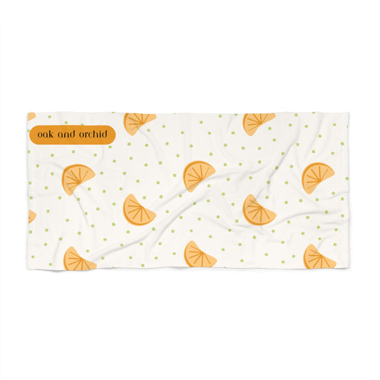 Citrus Mistress - Bright Citrus Beach Towel | Summer Fun Towel, Poolside Accessory, Vacation Essential, Gift for Beach Lovers, Stylish Cotton Towel