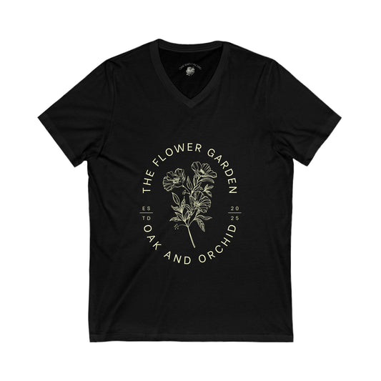 Oak and Orchid V-Neck Tee