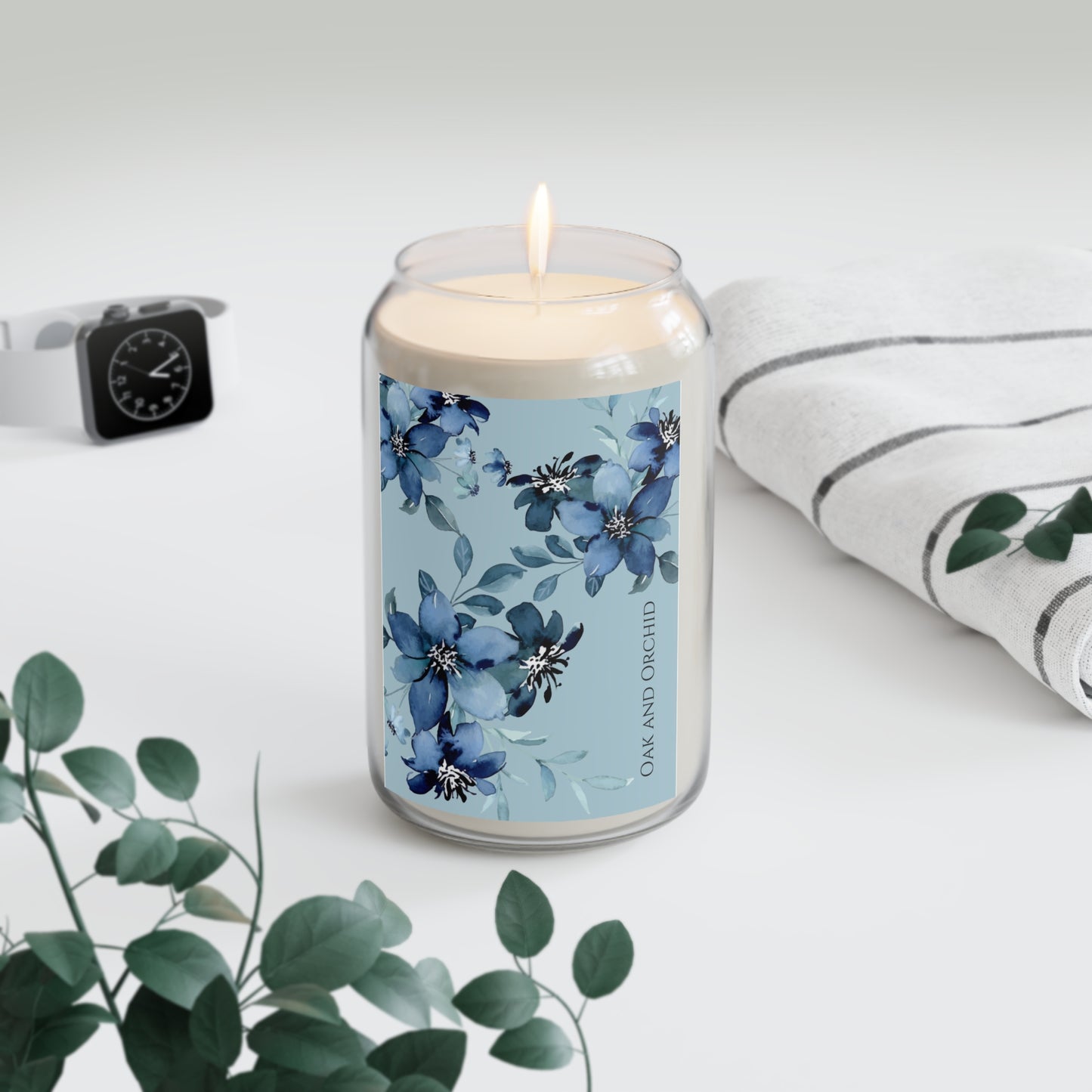 Oak and Orchid Cerulean Flora Scented Candle - Floral Aromatherapy Candle for Relaxation