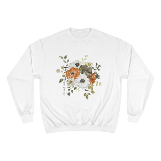 Floral Champion Sweatshirt - Cozy Warmth for Casual Days, Gift for Her, Birthday, Fall Fashion, Layering Essential