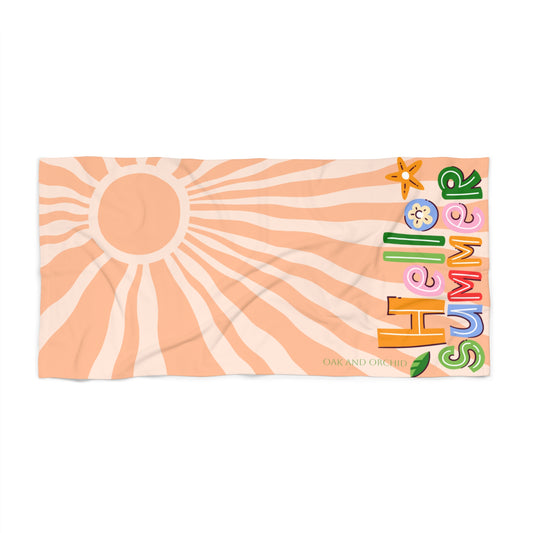 Summer 2025 - Orchard Bloom - Colorful Summer Beach Towel, Vibrant Pool Towel, Travel Towel, Fun Gift for Beach Lovers, Hello Summer Design