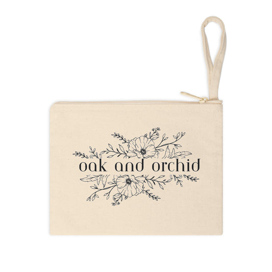 Oak and Orchid Originals - Botanical Zipper Pouch, Floral Makeup Bag, Gift for Her, Travel Organizer, Eco-Friendly Accessory