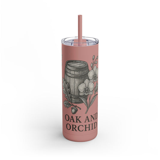20oz Oak and Orchid Skinny Matte Tumbler - Perfect for Nature Lovers