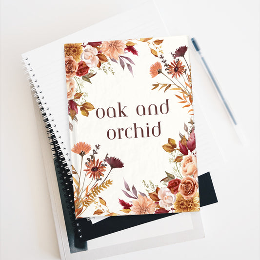 Floral Journal - Oak and Orchid, Personalized Journal, Gift for Writers, Gratitude Journal, Floral Notebook, Eco-Friendly Stationery