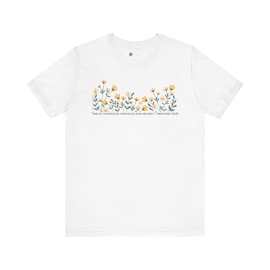 Meadow Musings - Unisex Tee - Proverbs 31:25