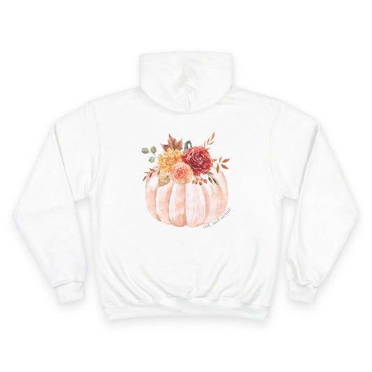 Autumn Floral Pumpkin Hoodie, Cozy Fall Sweatshirt, Cute Gift for Her, Perfect for Halloween, Thanksgiving, Everyday Wear