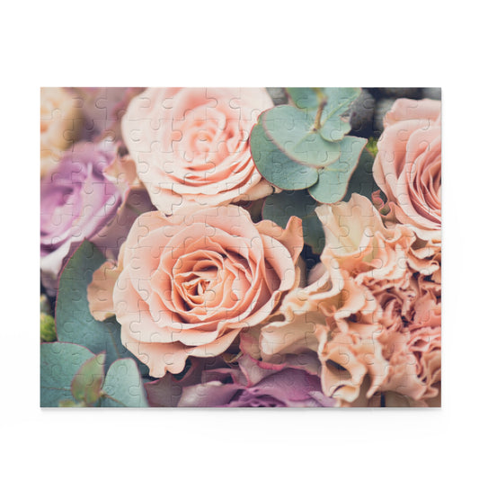 Floral Puzzle (120, 252, 500-Piece) - Beautiful Rose Design, Great Gift for Flower Lovers, Family Fun Activity, Cozy Game Night, Home Decor