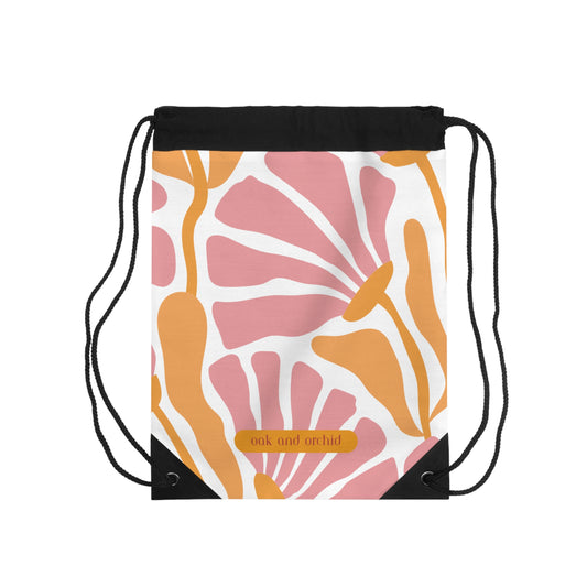 Summer 2025 - Orchard Bloom - Floral Drawstring Bag | Stylish Gym Tote, Beach Bag, Yoga Bag, Travel Accessory, Eco-Friendly Gift